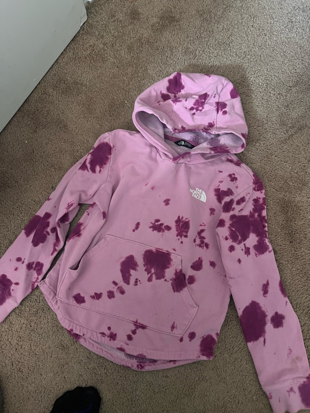 The North Face Pink and Purple Tie-Dye Pullover Hoodie